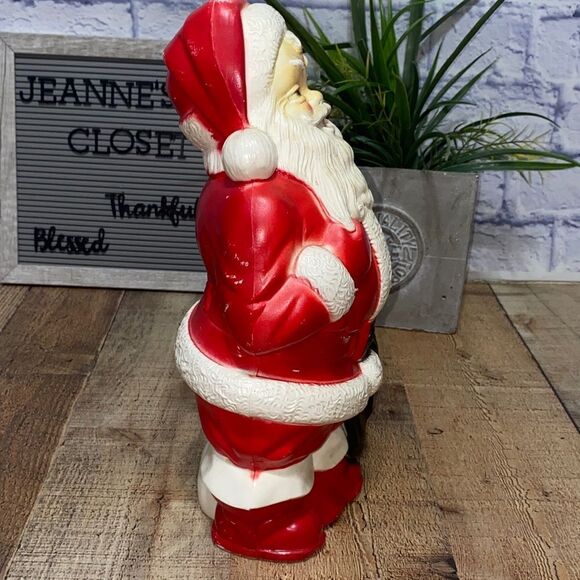 Vintage Empire Blow Mold Santa Claus 1968 Christmas Decor 13" Tall. - Picture 3 of 10